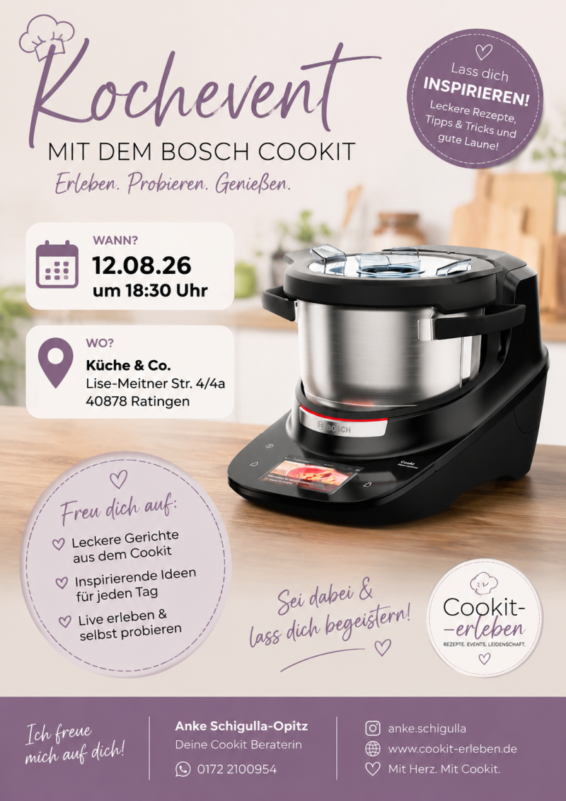 Bosch Cookit Kochevent am 12.08.2026 bei Küche & Co. in Ratingen bei Düsseldorf