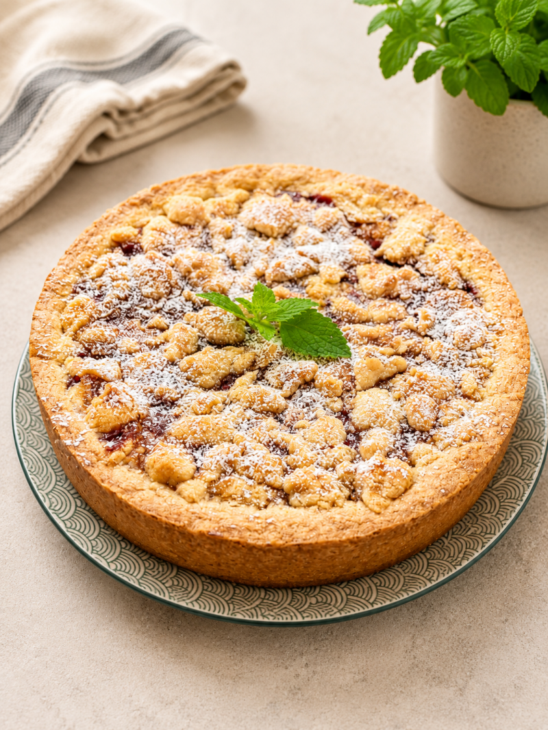 Saftiger Kirsch-Streuselkuchen mit knusprigen Butterstreuseln aus dem Bosch Cookit
