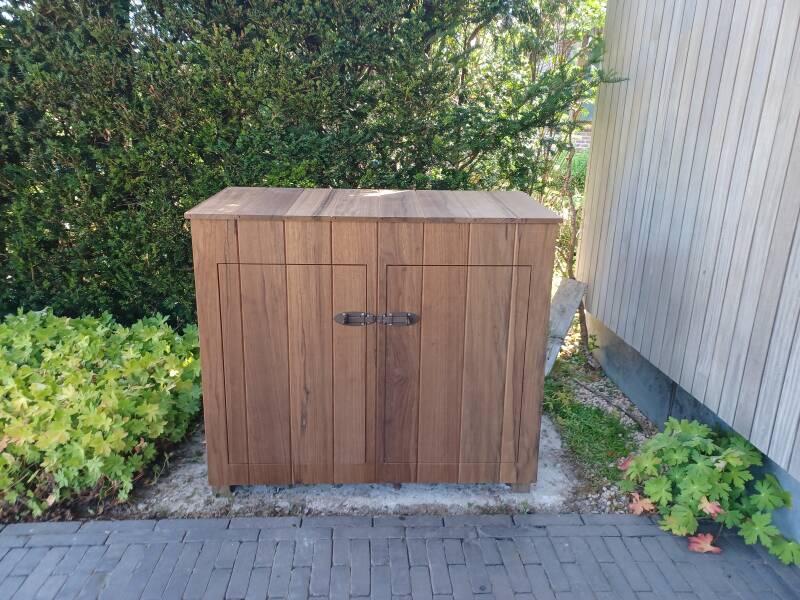 Vuilbakkast in thermowood Frake