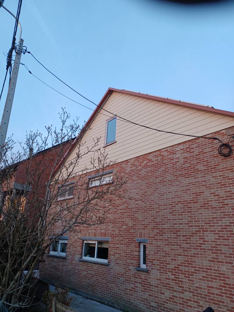 Puntgevel bekleed met Cedral