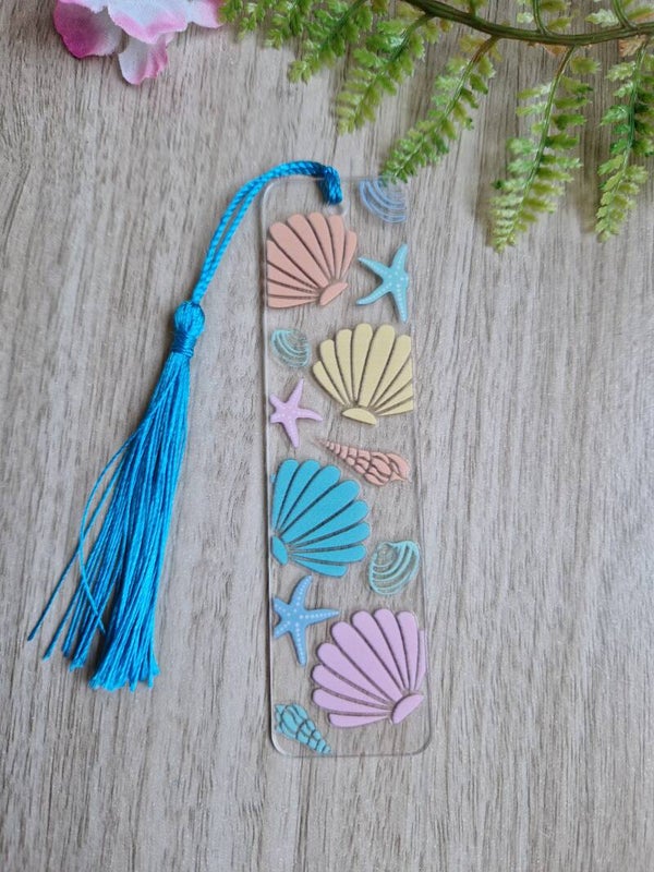 Marque-page acrylique coquillage,