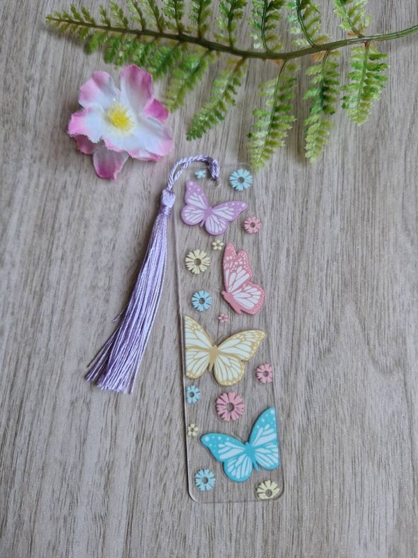 Marque-page acrylique papillon,