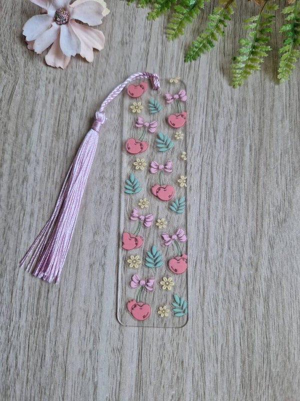 Marque-page acrylique petite cerise,