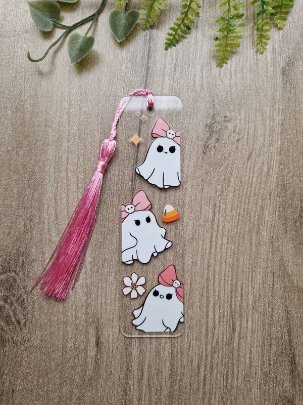 Marque-page acrylique fantômes girly,