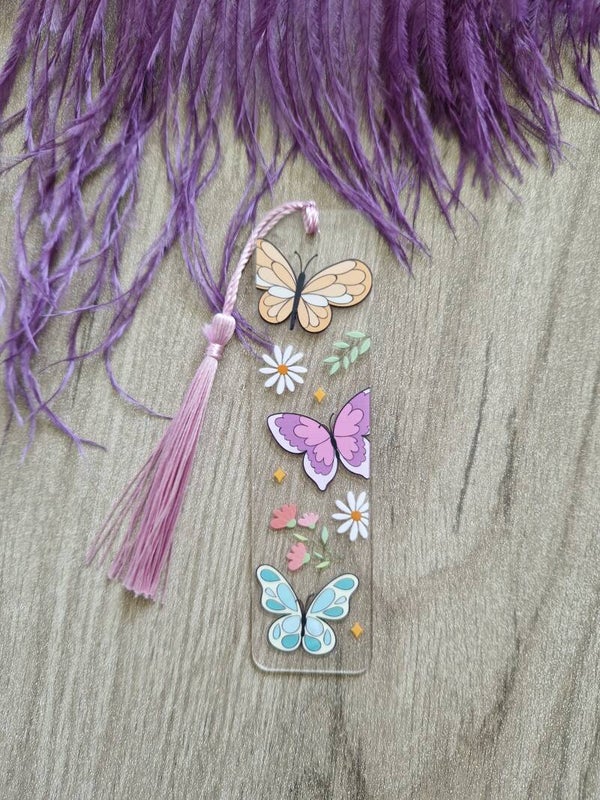 Marque-page acrylique papillon,