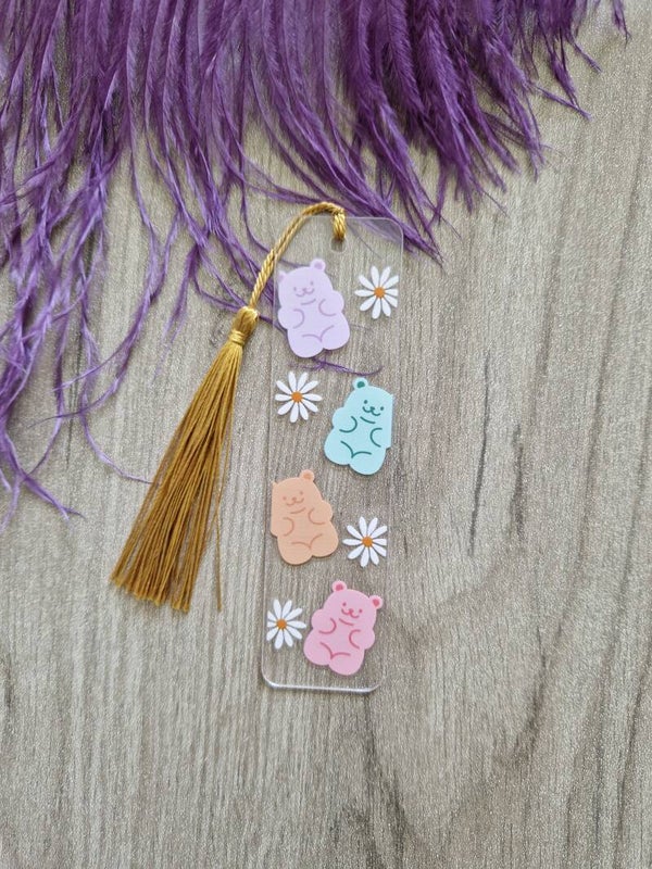Marque-page acrylique nounours,