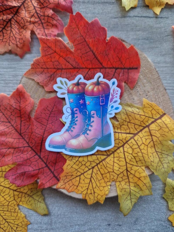 Sticker holographique botte d'automne,