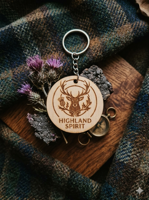 Porte-clés en bois Highland spirit,