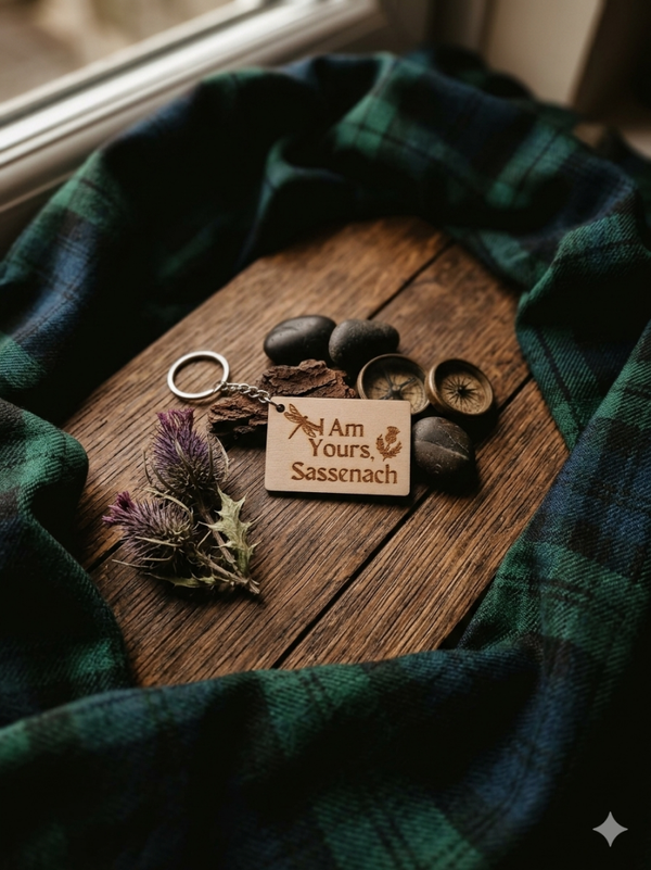 Porte-clés en bois I am yours sassenach,