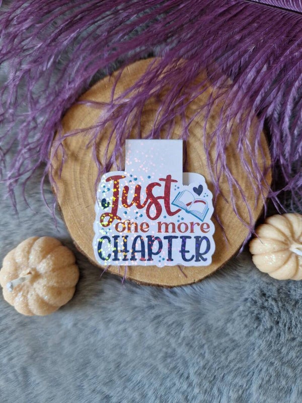 Marque-page magnétique holographique "Just one more chapter" holographique,
