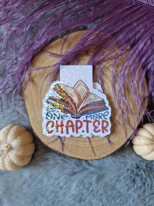 Marque-page magnétique holographique "Just one more chapter" holographique,