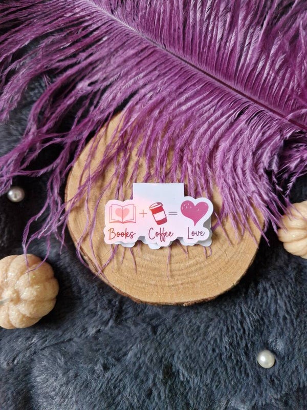 Marque-page magnétique holographique "Books coffee love"