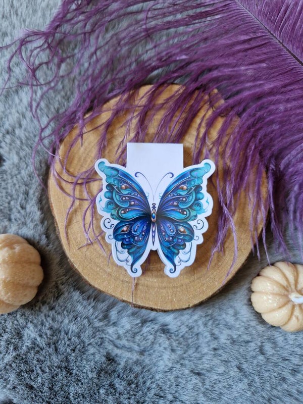 Marque-pages magnétique papillon bleu,