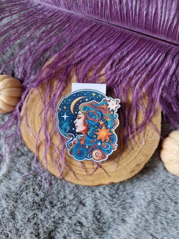 Marque-pages magnétique femme lune céleste,