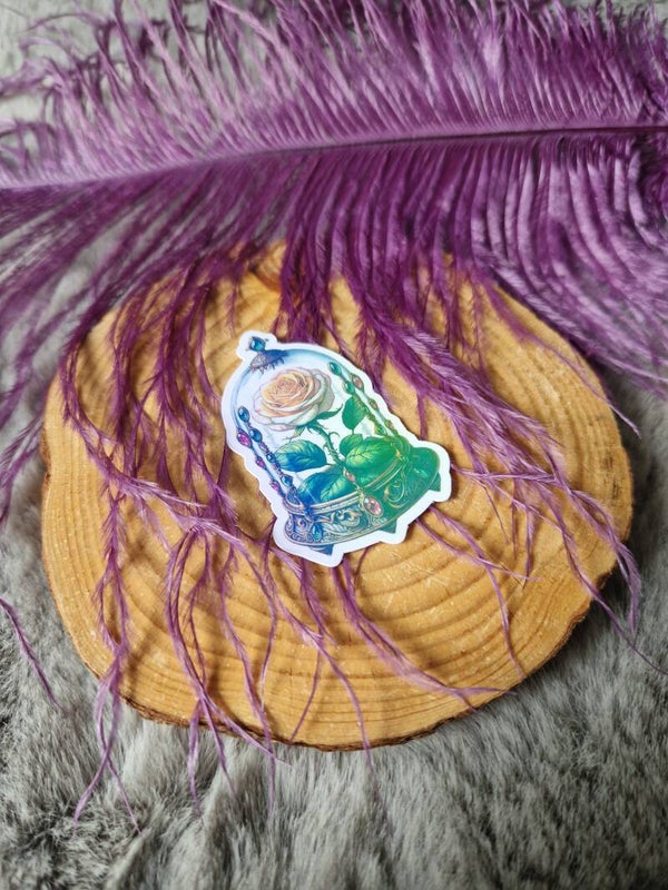 Stickers romantique rose holographique,