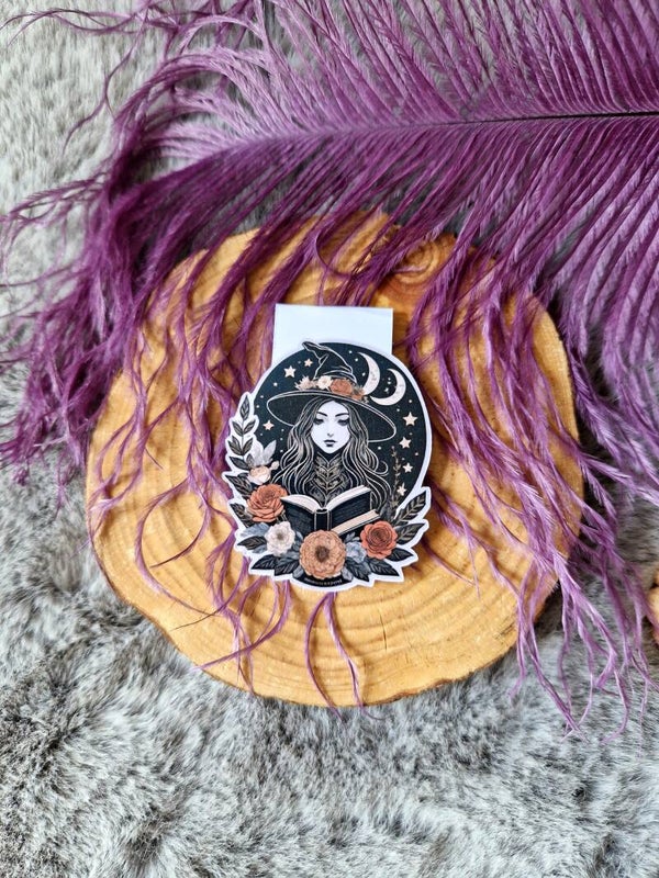 Marque-page magnétique sorcière,