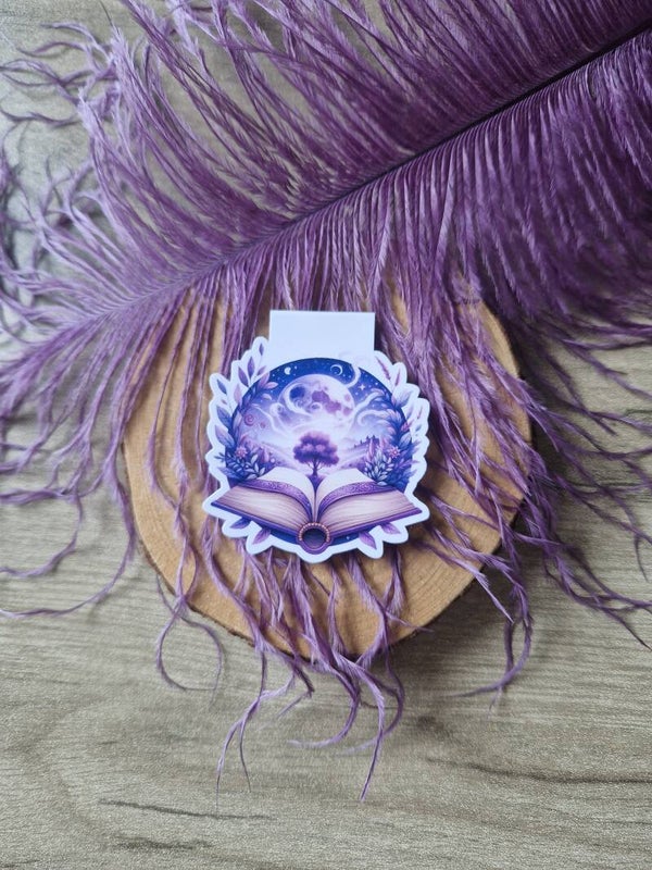Marque-page magnétique livre magnifique violet,