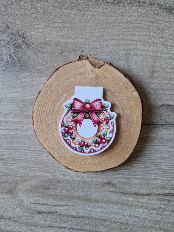 Marque-page magnétique « Couronne de Noël »