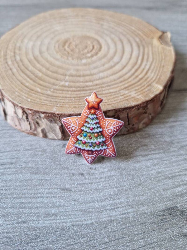 Pin's étoile pain d'épice de Noël,