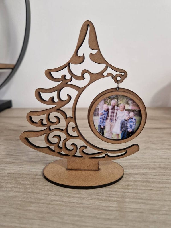 Sapin photo personnalisé en bois arabesque,