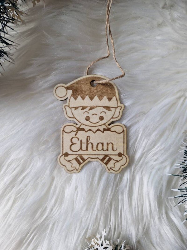 Décoration de sapin en bois lutin