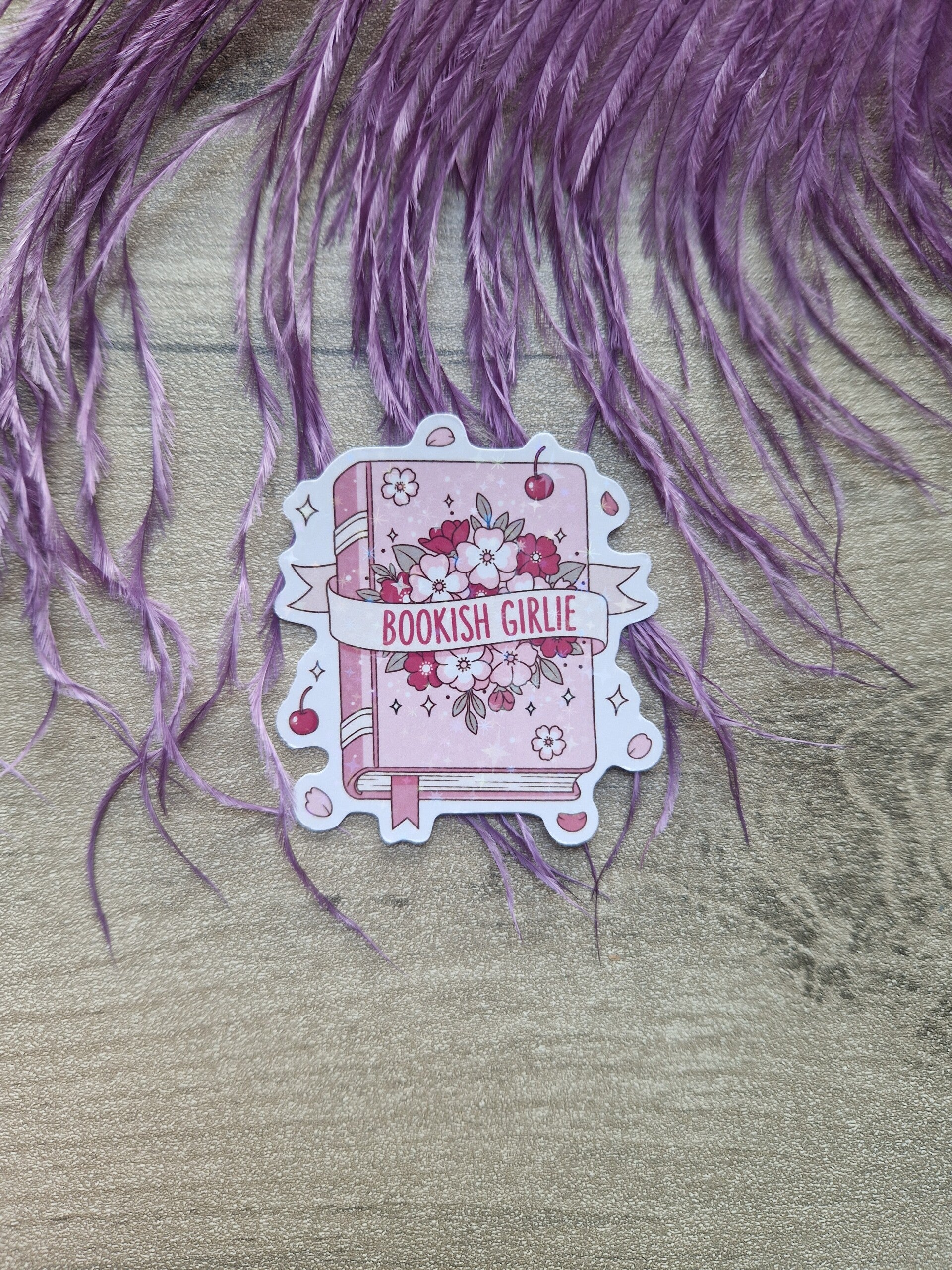 Sticker holographique bookish girlie,
