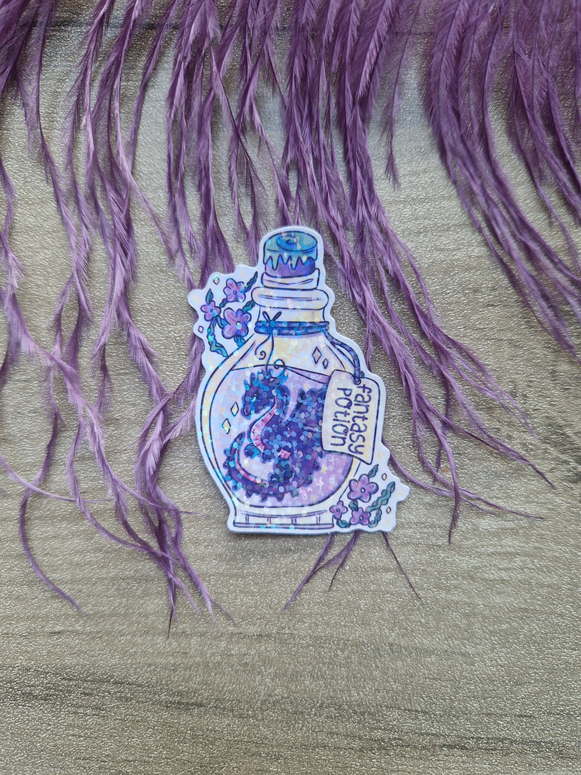 Sticker holographique fantasy potion,