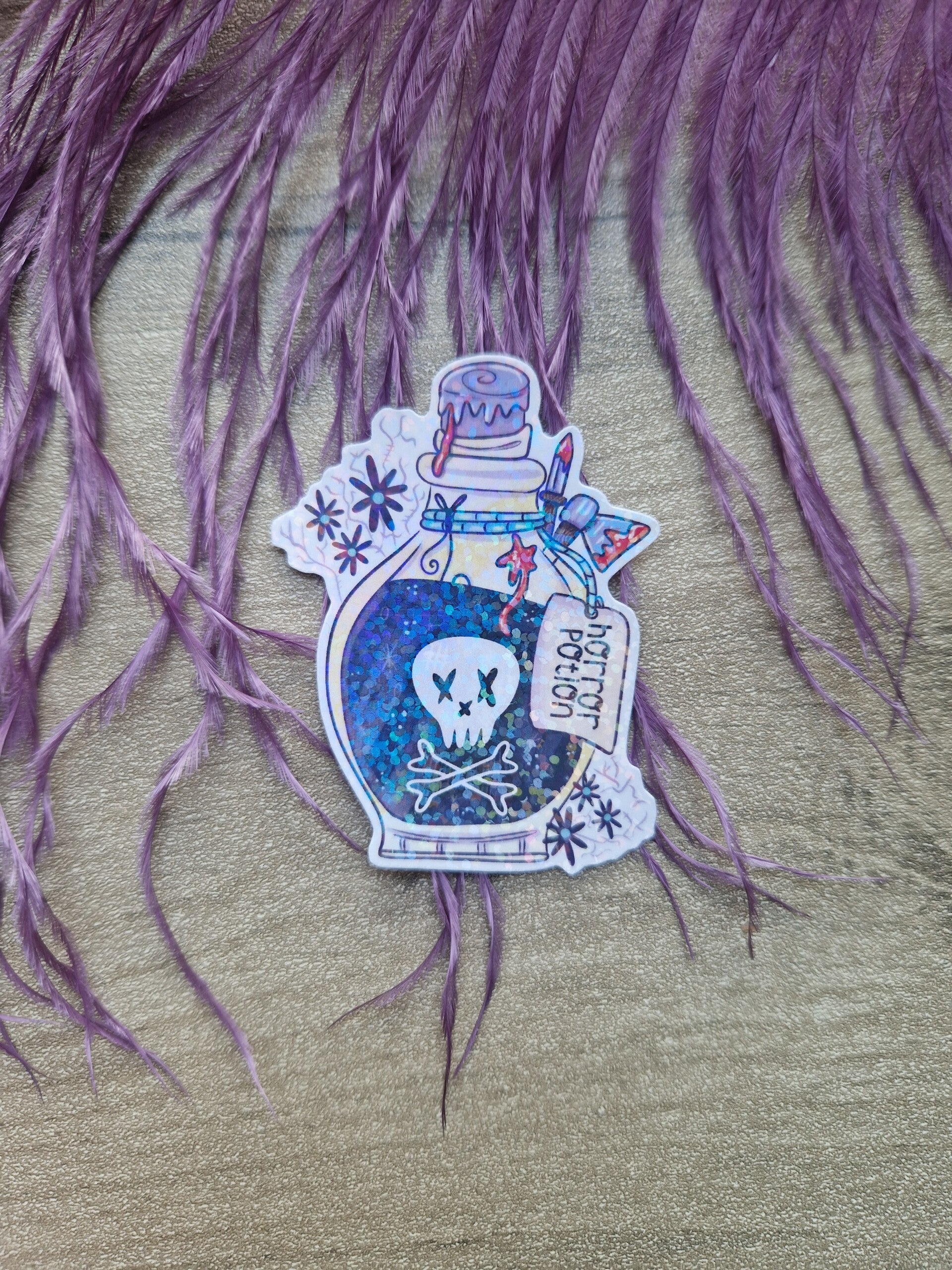 Sticker holographique horror potion,