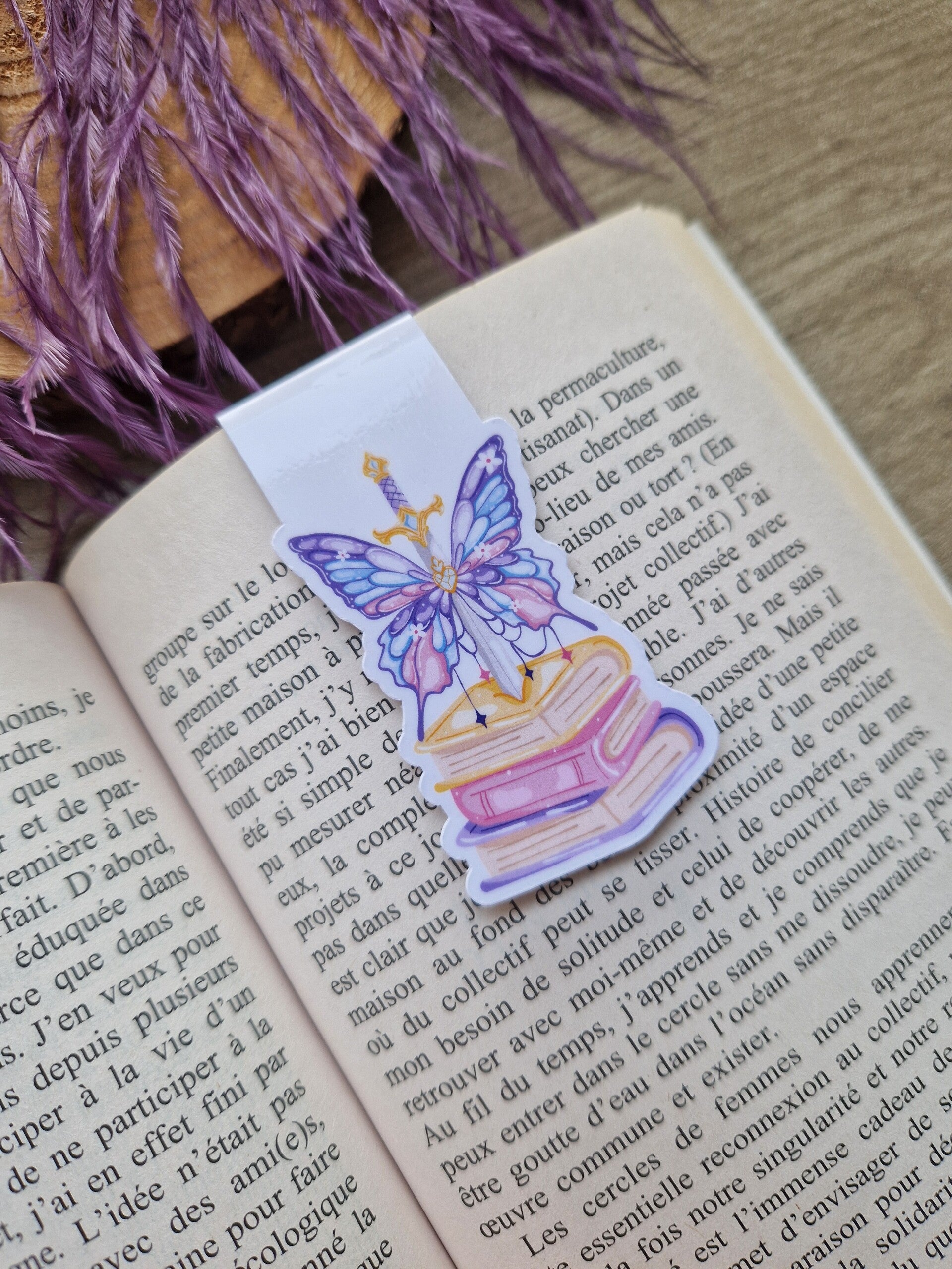 Marque-page magnétique romance papillon,