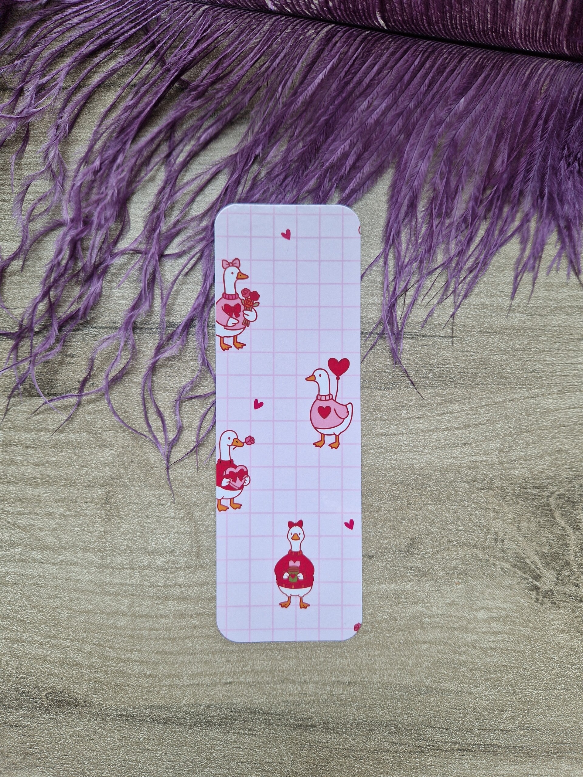 Marque-page oie romantique,
