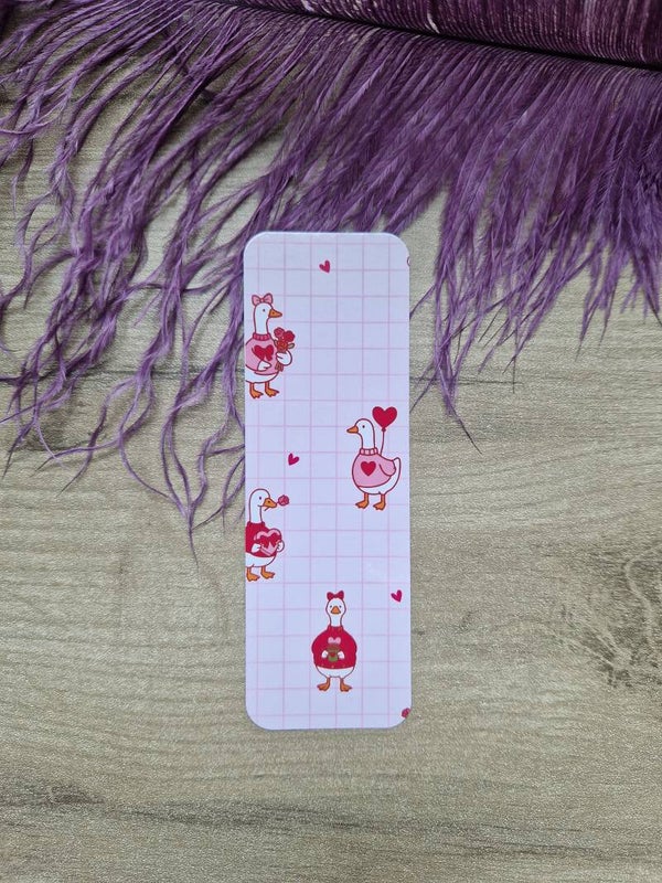 Marque-page oie romantique,