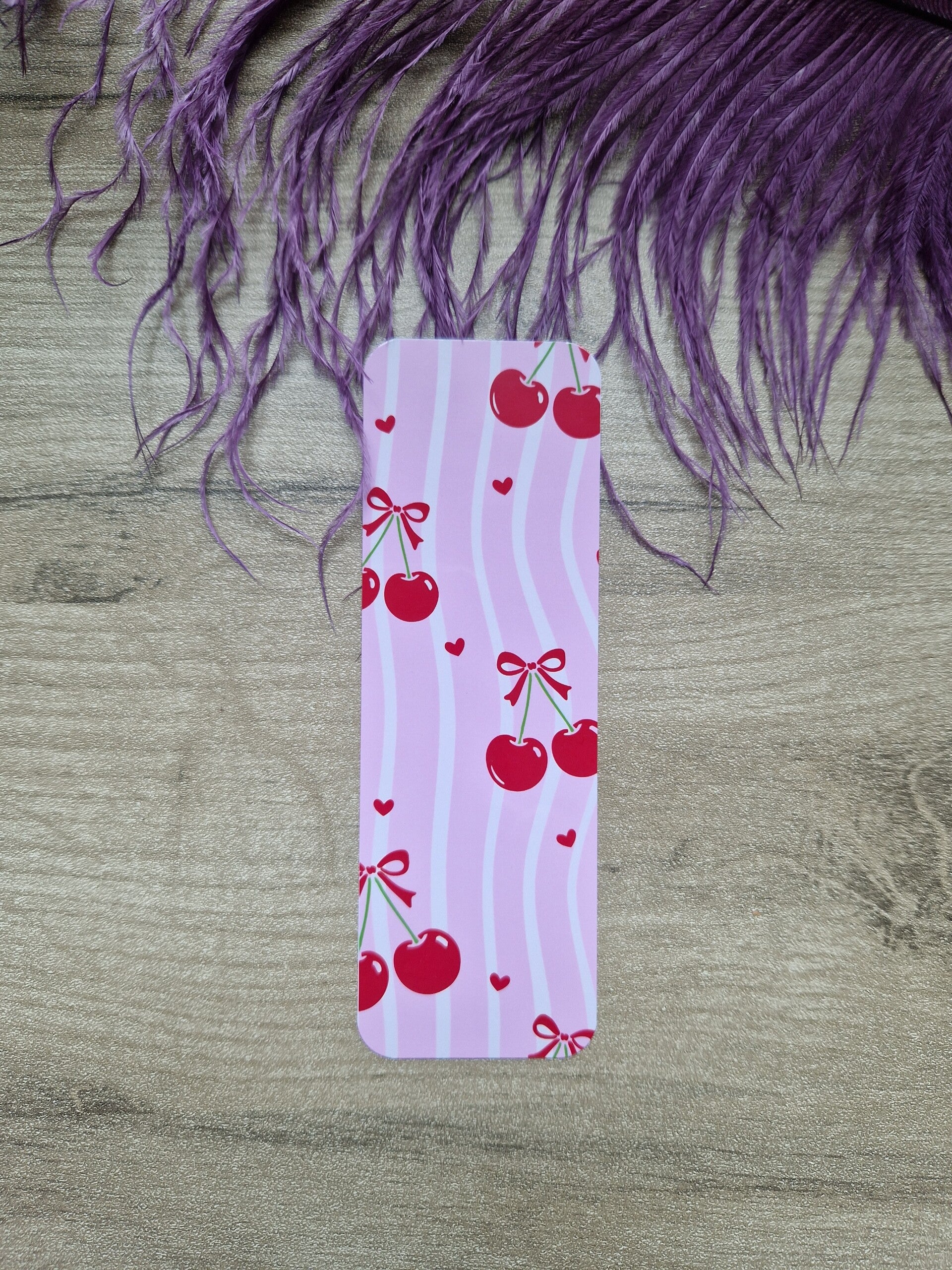 Marque-page cerise rose,