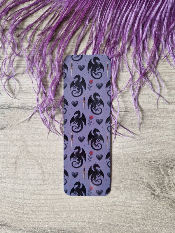 Marque-page dragon noir,