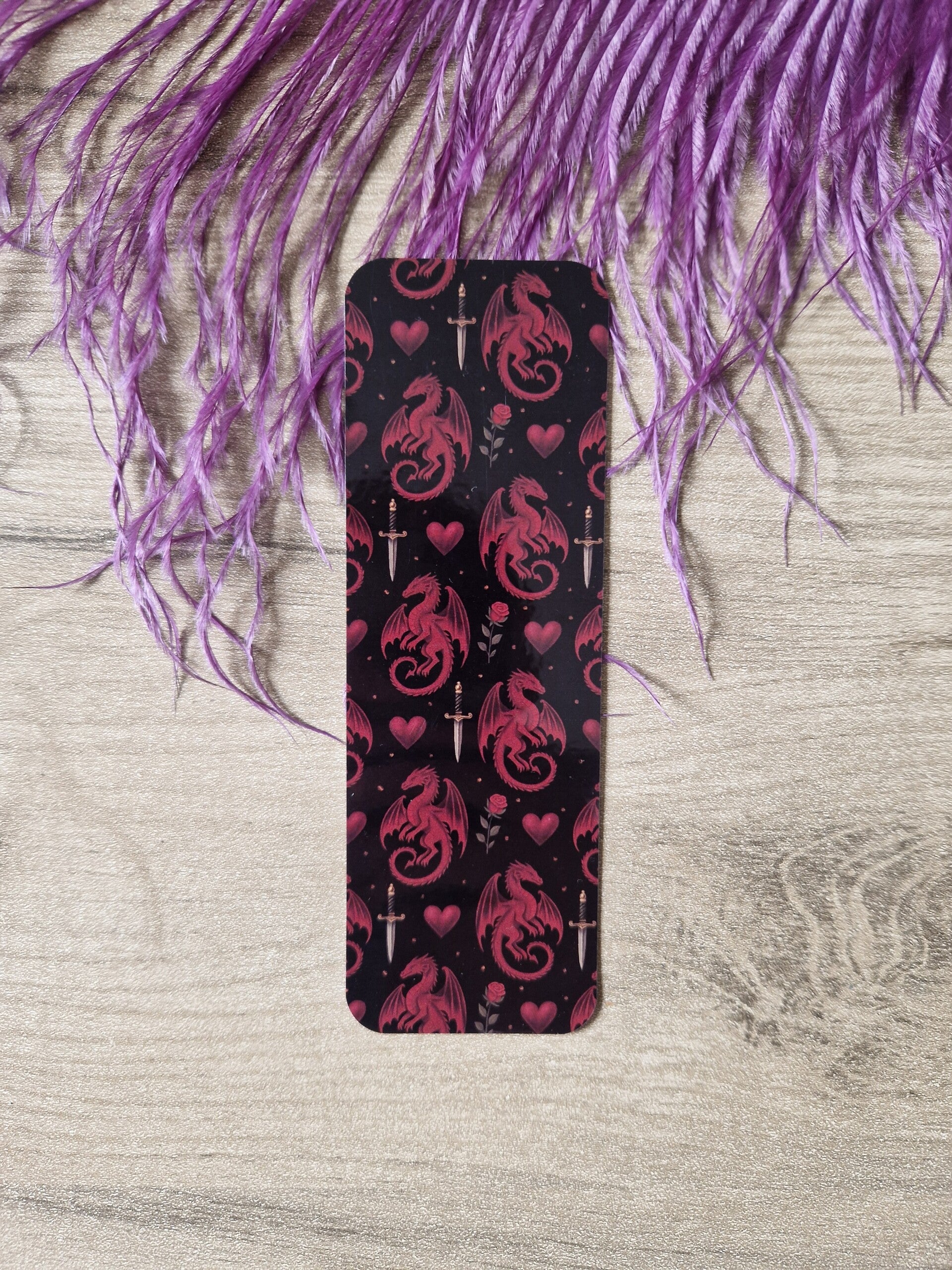 Marque-page dragon rouge,