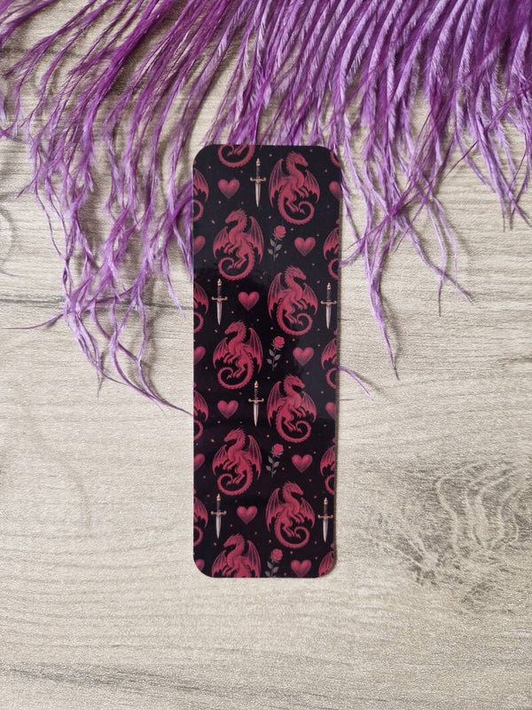 Marque-page dragon rouge,