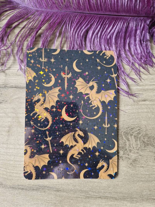 Insert pour Kindle holographique dragon or,