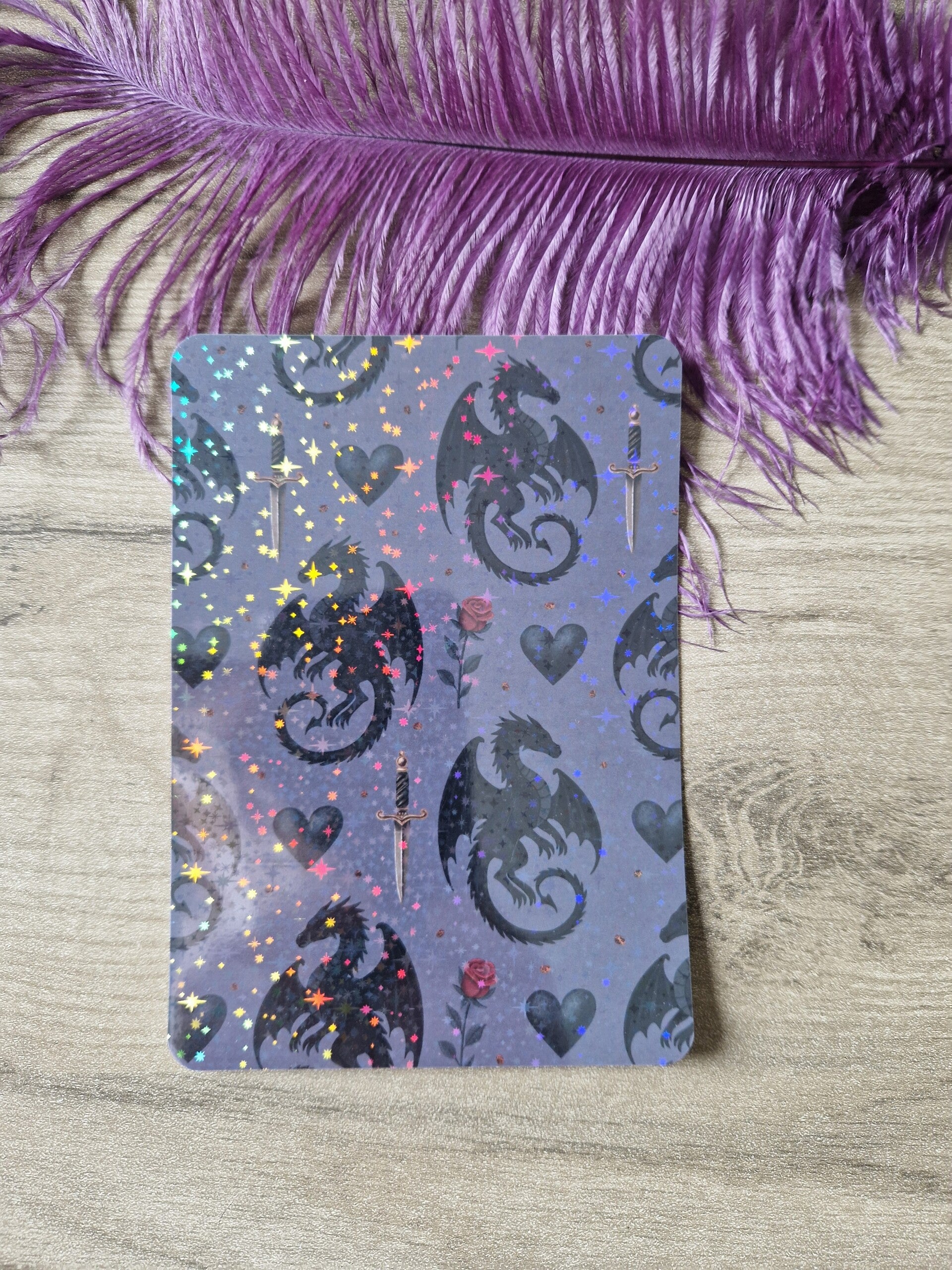 Insert pour Kindle holographique dragon noir,