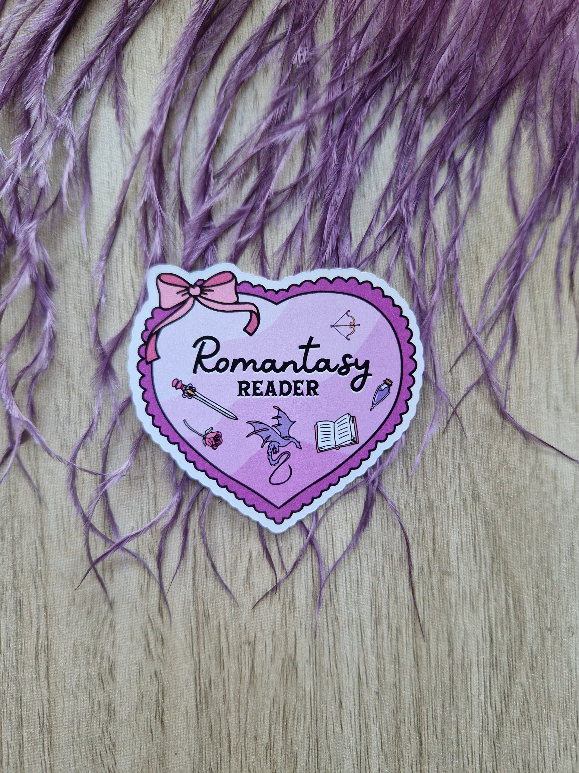 Sticker coeur romantasy,