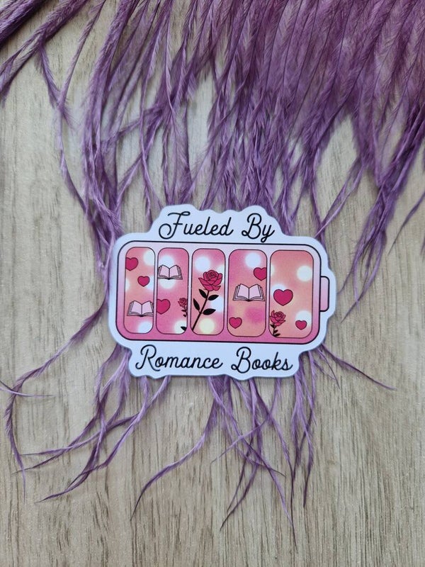 Sticker Fueled by romance books,