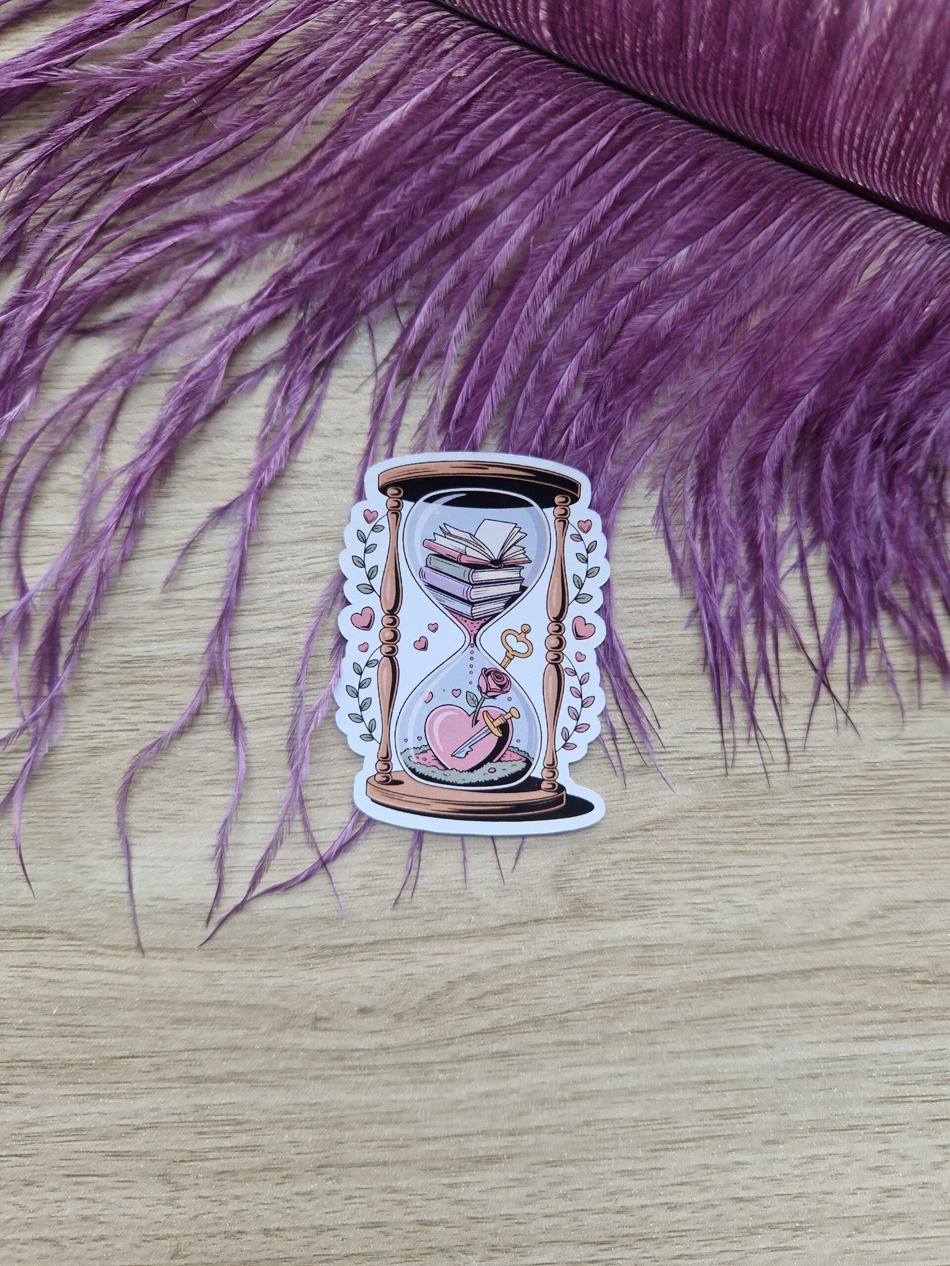 Sticker sablier romance,