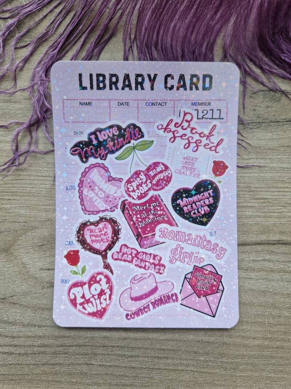 Insert pour Kindle holographique library card romanesque,
