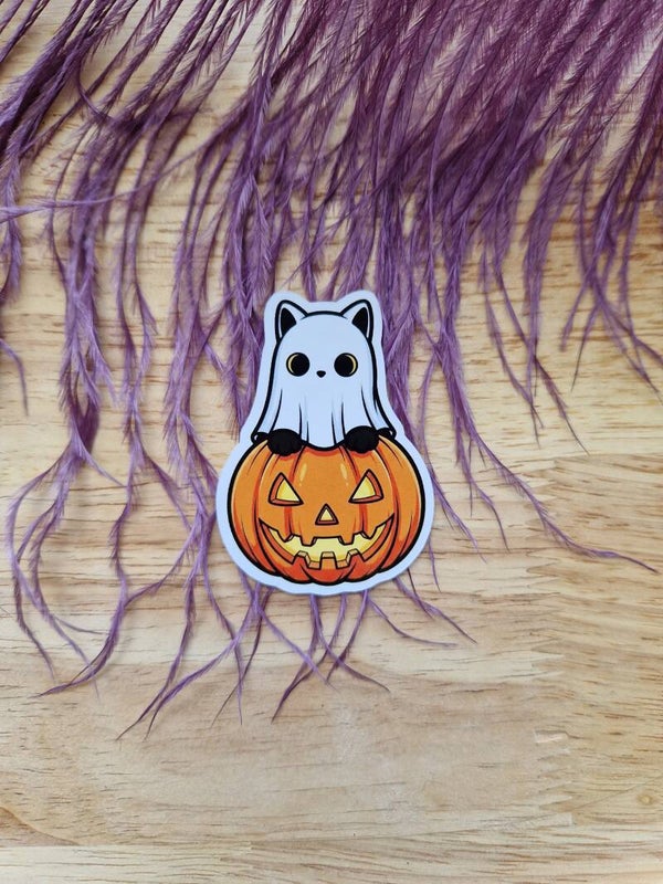 Sticker chat noir fantôme Jack,