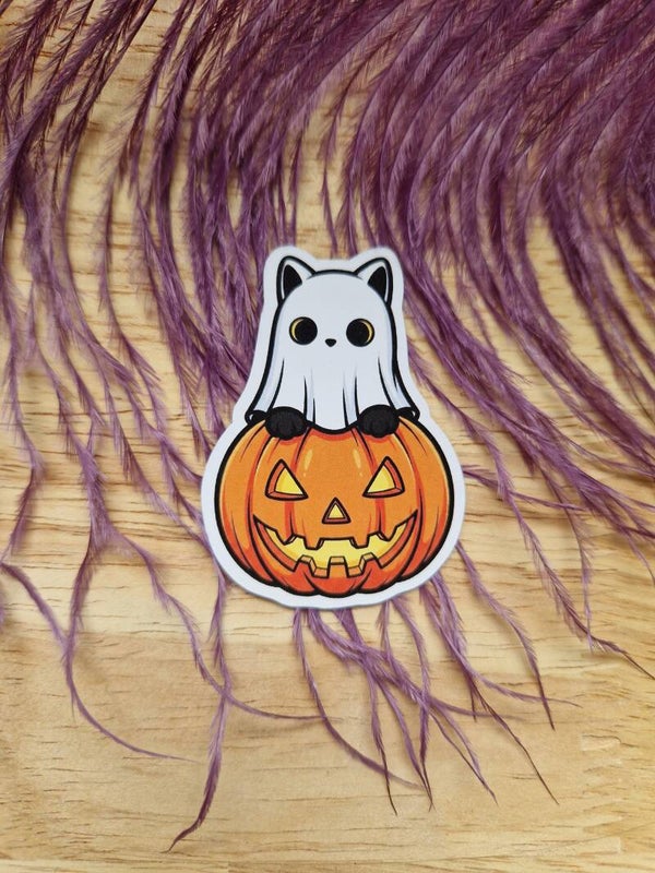 Magnet pour frigo fantôme chat noir d'halloween,