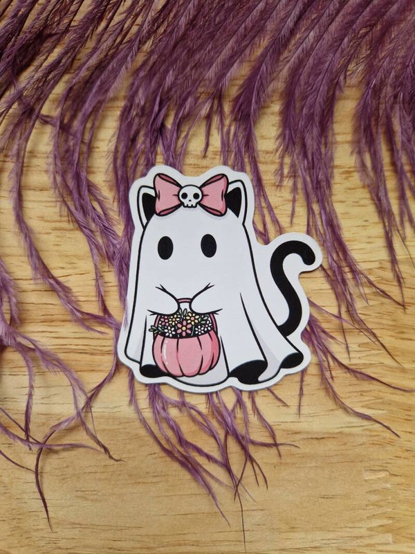 Magnet pour frigo fantôme chat noir girly,