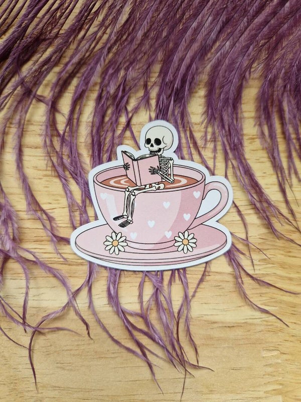 Magnet pour frigo squelette qui lit,