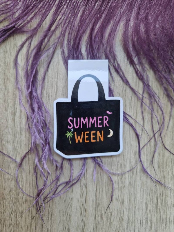 Marque-page magnétique tote bag summerween