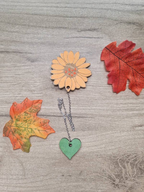 Marque-page en bois tournesol,