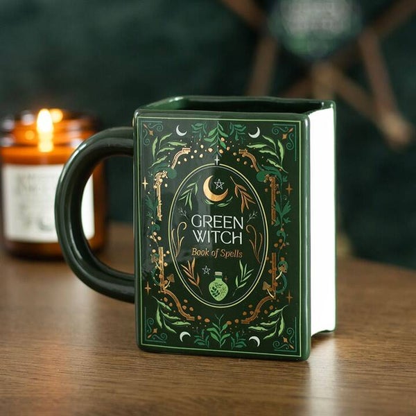 Mug en forme de livre de sorcière verte