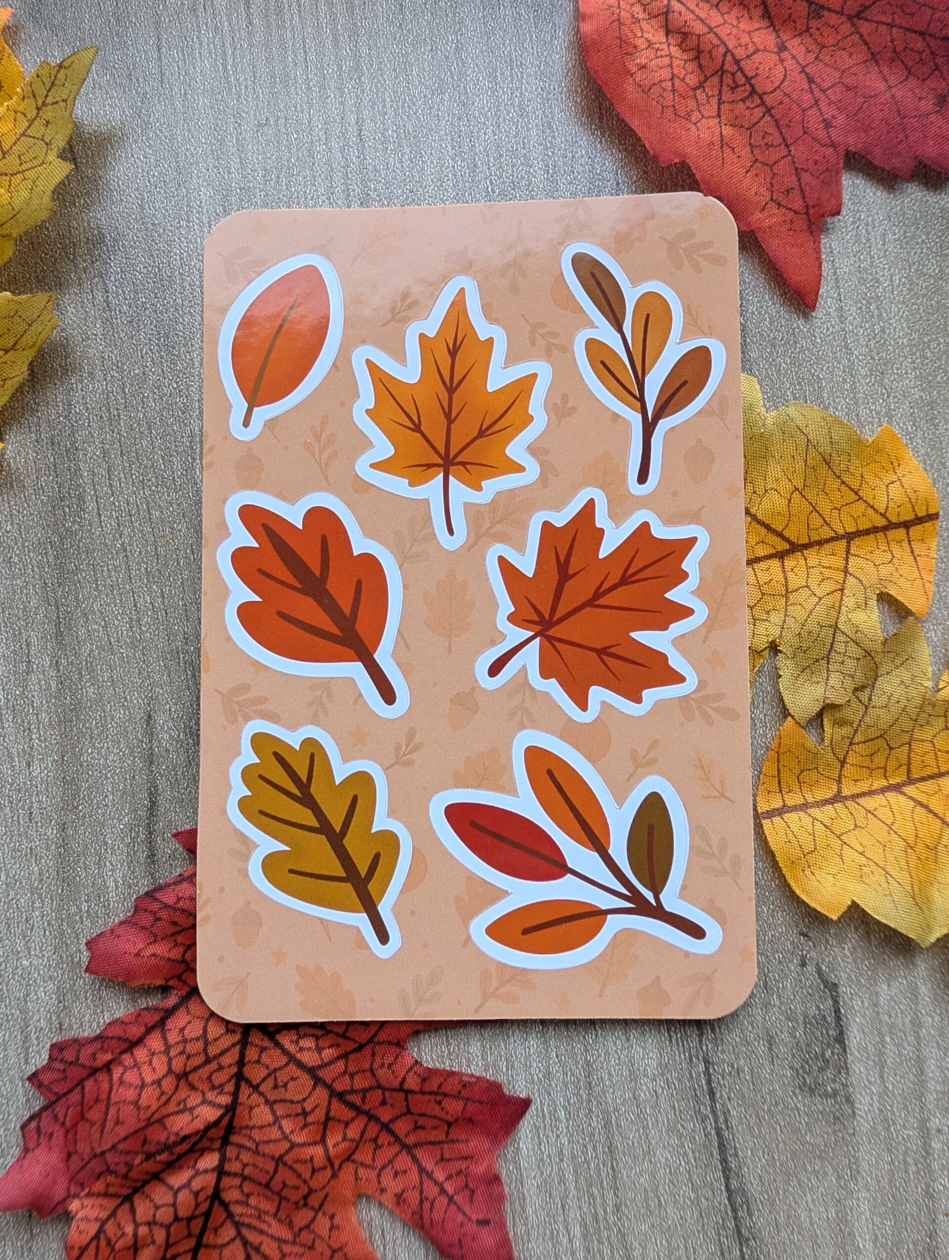 Planche de stickers feuilles d'automne,