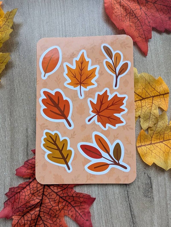 Planche de stickers feuilles d'automne,